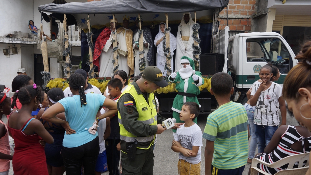 El pesebre móvil de la Policía Nacional llegó a más de 25 barrios de Buenaventura