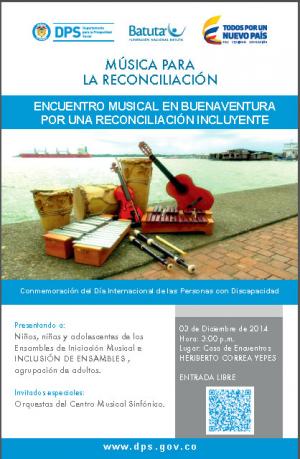 Batuta realizará en el marco del Día Internacional de las Personas con Discapacidad, el encuentro musical llamado “Por una Reconciliación Incluyente”