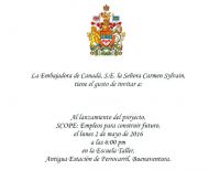Embajada de Canadá socializará proyecto de empleo para construir futuro denominado SCOPE